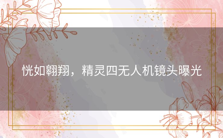 恍如翱翔,精灵四无人机镜头曝光 恍如翱翔,精灵四无人机镜头曝光