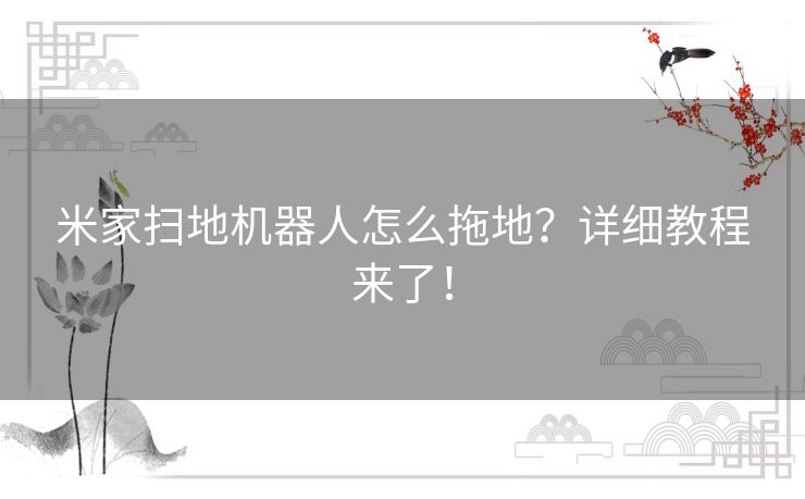 米家扫地机器人怎么拖地?详细教程来了! 米家扫地机器人怎么拖地?详细教程来了!