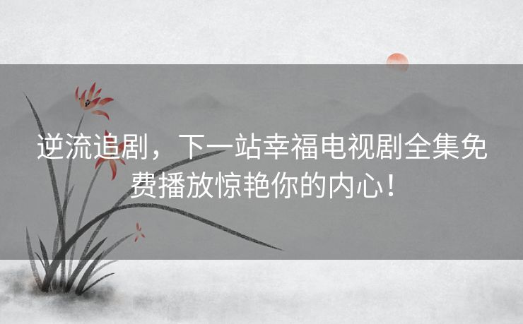 逆流追剧,下一站幸福电视剧全集免费播放惊艳你的内心! 逆流追剧,下一站幸福电视剧全集免费播放惊艳你的内心!