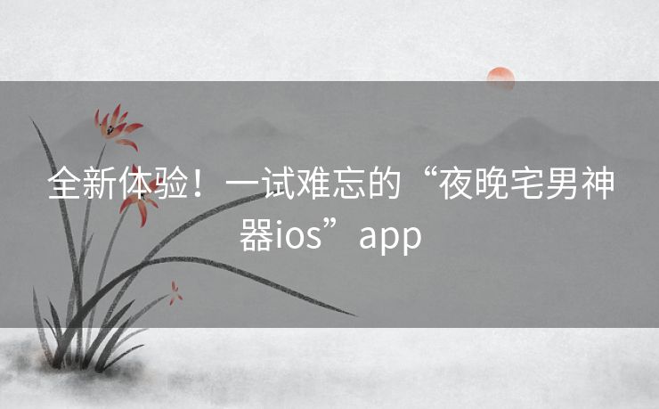 全新体验!一试难忘的“夜晚宅男神器ios”app 全新体验!一试难忘的“夜晚宅男神器ios”app