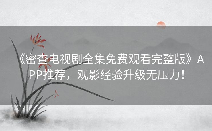 《密查电视剧全集免费观看完整版》APP推荐,观影经验升级无压力! 《密查电视剧全集免费观看完整版》APP推荐,观影经验升级无压力!