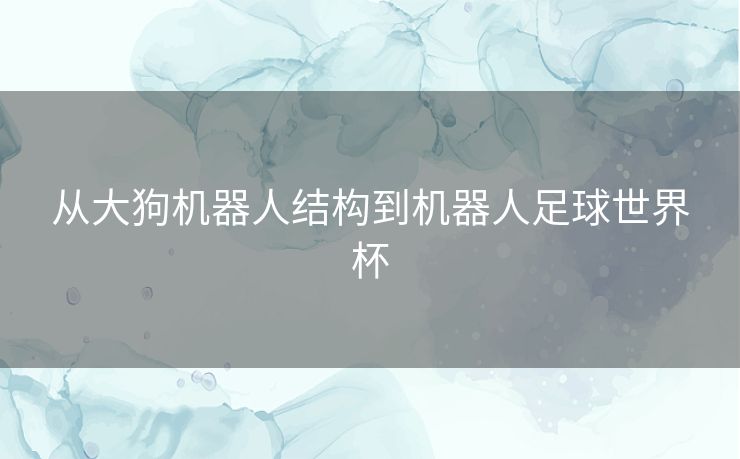 从大狗机器人结构到机器人足球世界杯 从大狗机器人结构到机器人足球世界杯