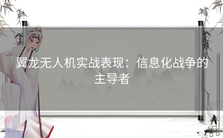 翼龙无人机实战表现:信息化战争的主导者 翼龙无人机实战表现:信息化战争的主导者
