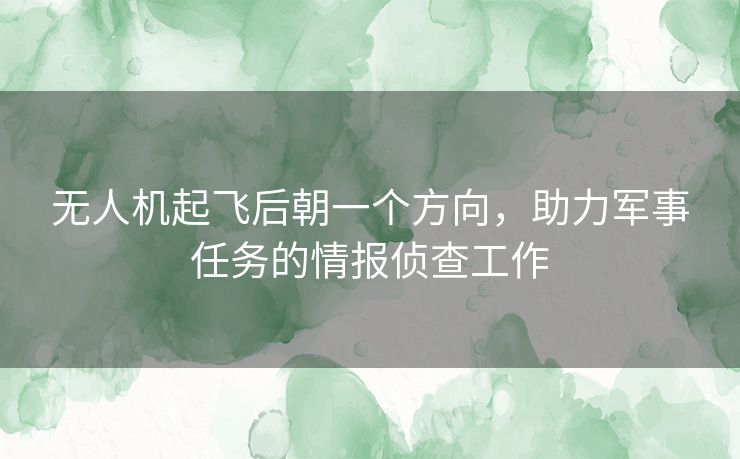 无人机起飞后朝一个方向,助力军事任务的情报侦查工作 无人机起飞后朝一个方向,助力军事任务的情报侦查工作