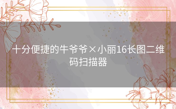 十分便捷的牛爷爷×小丽16长图二维码扫描器