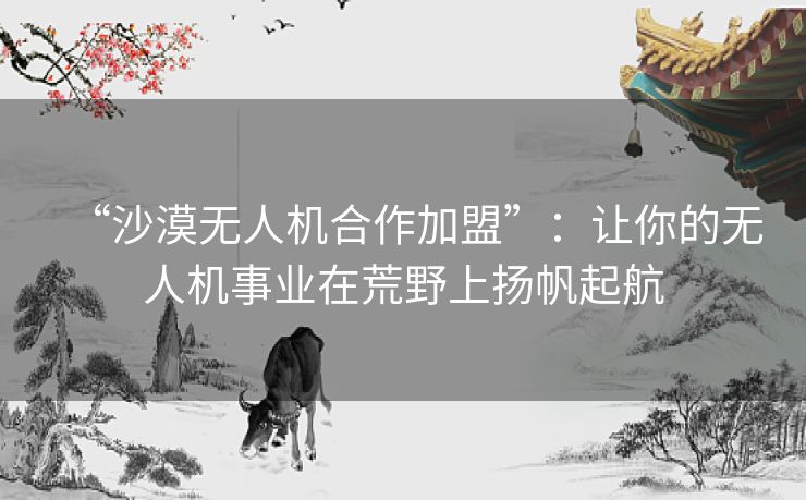 “沙漠无人机合作加盟”:让你的无人机事业在荒野上扬帆起航 “沙漠无人机合作加盟”:让你的无人机事业在荒野上扬帆起航