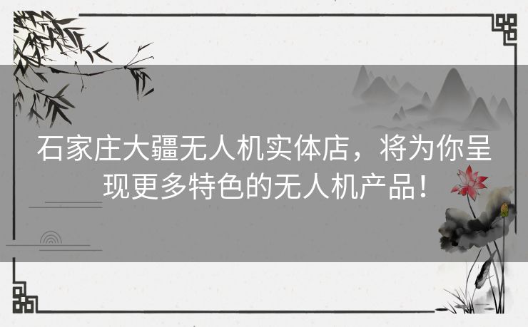 石家庄大疆无人机实体店,将为你呈现更多特色的无人机产品! 石家庄大疆无人机实体店,将为你呈现更多特色的无人机产品!