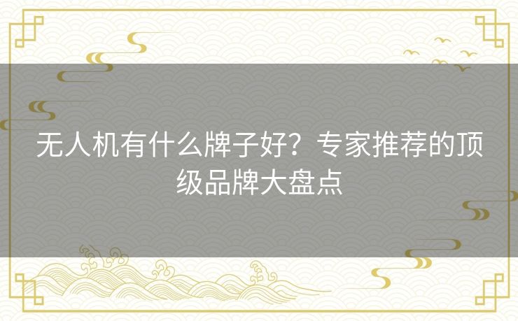 无人机有什么牌子好?专家推荐的顶级品牌大盘点 无人机有什么牌子好?专家推荐的顶级品牌大盘点