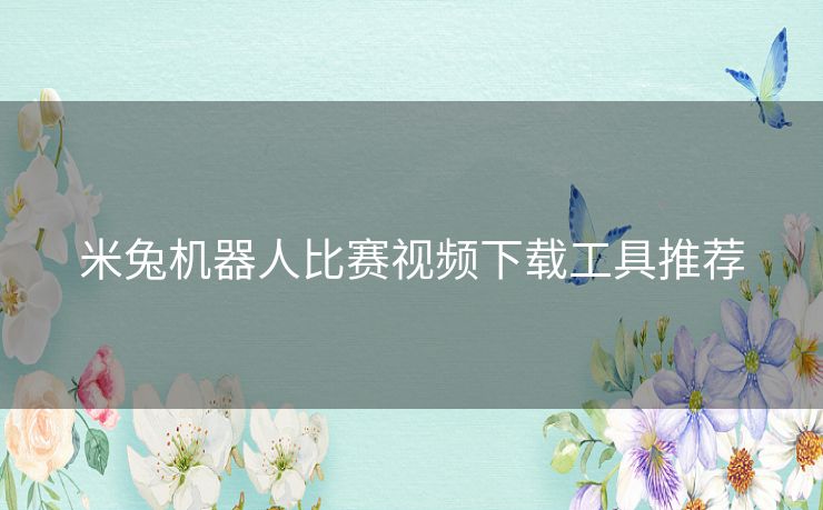 米兔机器人比赛视频下载工具推荐