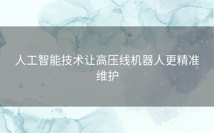 人工智能技术让高压线机器人更精准维护