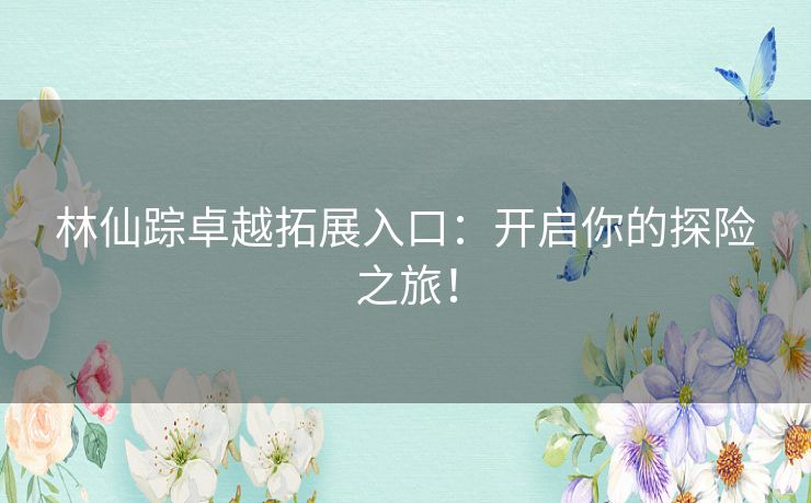 林仙踪卓越拓展入口:开启你的探险之旅! 林仙踪卓越拓展入口:开启你的探险之旅!