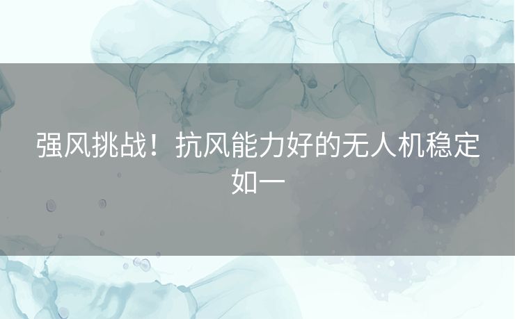 强风挑战!抗风能力好的无人机稳定如一 强风挑战!抗风能力好的无人机稳定如一