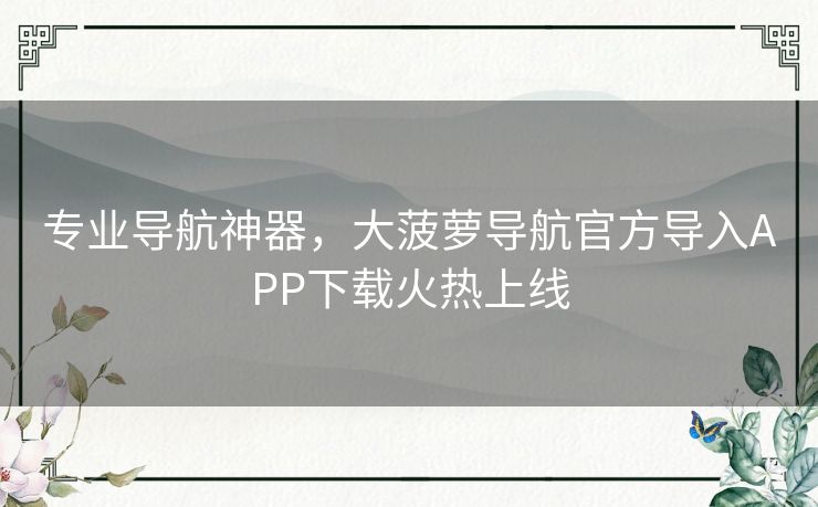专业导航神器,大菠萝导航官方导入APP下载火热上线 专业导航神器,大菠萝导航官方导入APP下载火热上线