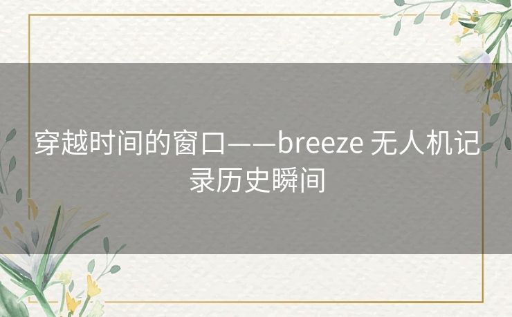 穿越时间的窗口——breeze 无人机记录历史瞬间 穿越时间的窗口——breeze 无人机记录历史瞬间