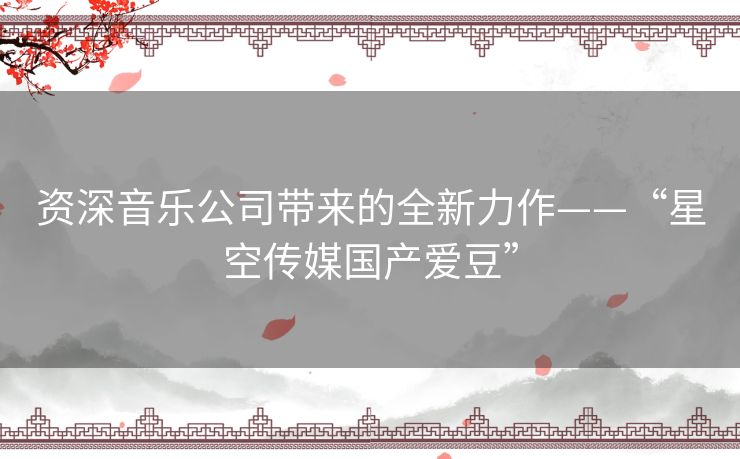 资深音乐公司带来的全新力作——“星空传媒国产爱豆” 资深音乐公司带来的全新力作——“星空传媒国产爱豆”