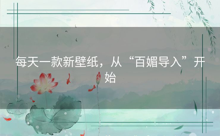 每天一款新壁纸，从“百媚导入”开始