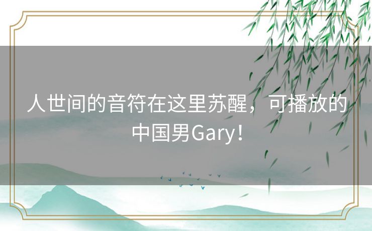 人世间的音符在这里苏醒，可播放的中国男Gary！