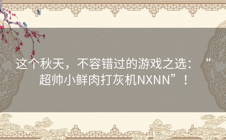 这个秋天,不容错过的游戏之选:“超帅小鲜肉打灰机NXNN”! 这个秋天,不容错过的游戏之选:“超帅小鲜肉打灰机NXNN”!