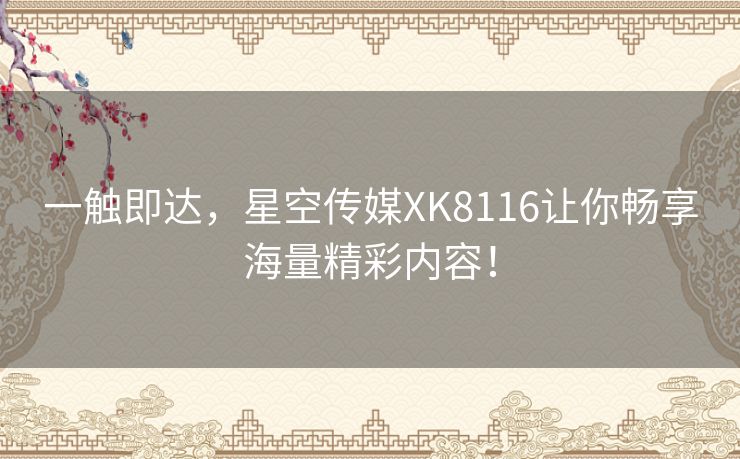 一触即达,星空传媒XK8116让你畅享海量精彩内容! 一触即达,星空传媒XK8116让你畅享海量精彩内容!