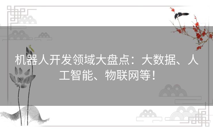 机器人开发领域大盘点:大数据、人工智能、物联网等! 机器人开发领域大盘点:大数据、人工智能、物联网等!