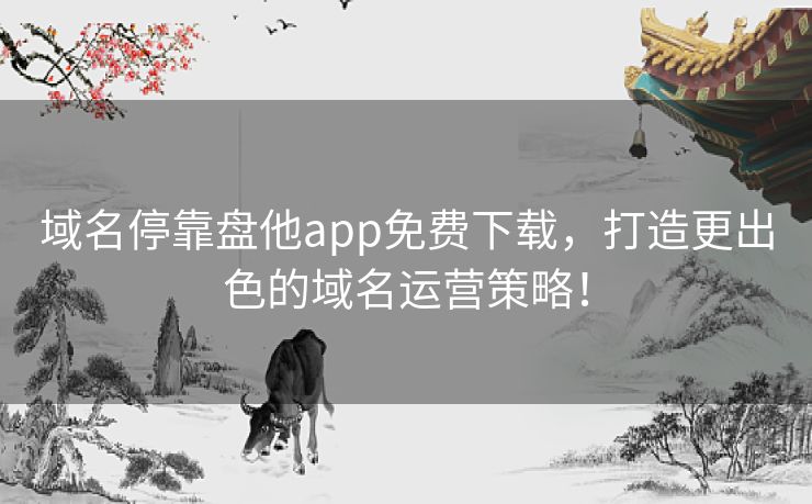 域名停靠盘他app免费下载,打造更出色的域名运营策略! 域名停靠盘他app免费下载,打造更出色的域名运营策略!