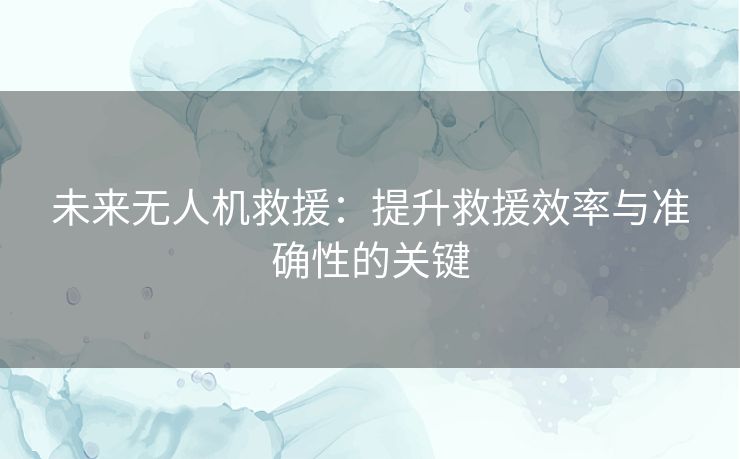 未来无人机救援:提升救援效率与准确性的关键 未来无人机救援:提升救援效率与准确性的关键