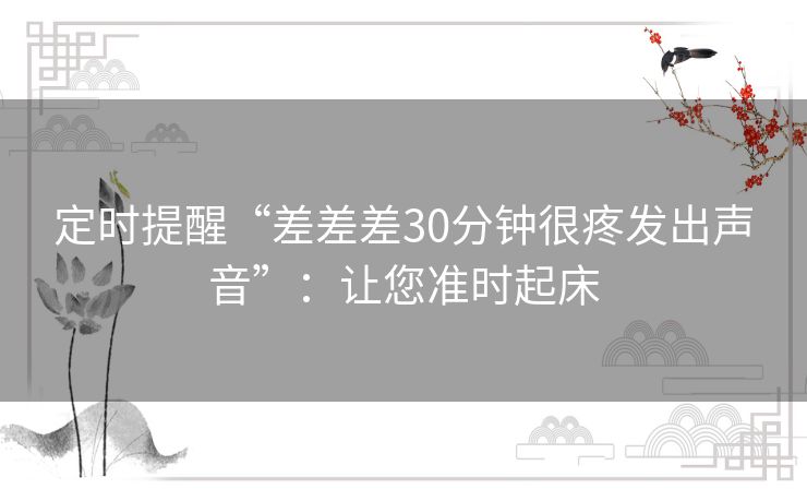 定时提醒“差差差30分钟很疼发出声音”：让您准时起床